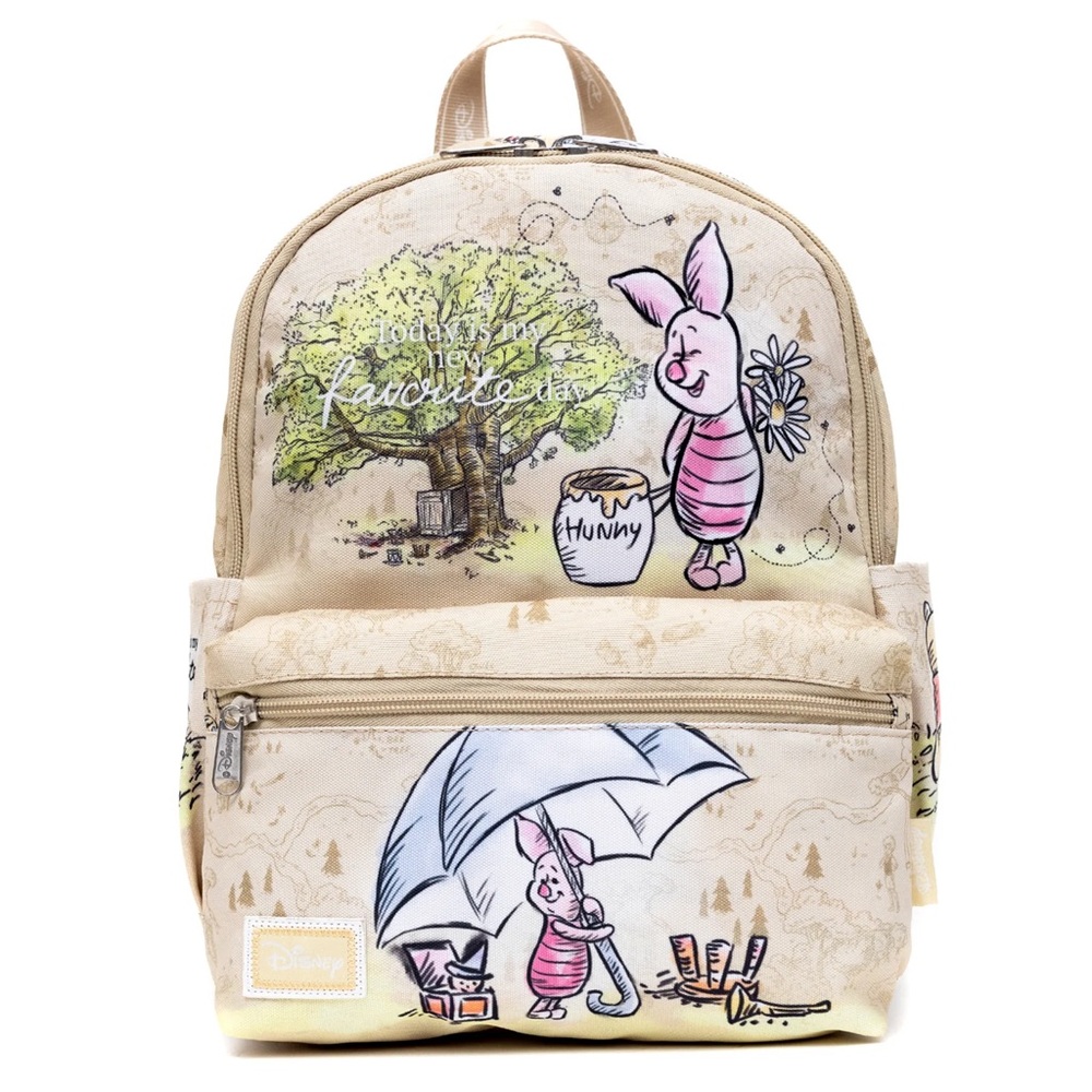 Disney Piglet Mini Nylon Backpack Winnie The Pooh & Friends Multi-pocket Bag